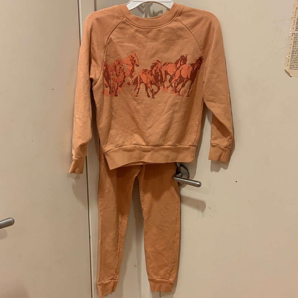 Chaser Kids Matching Set in Peach and Red
